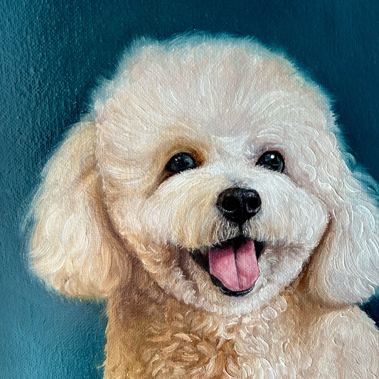 Poodle Oil Painting on Canvas