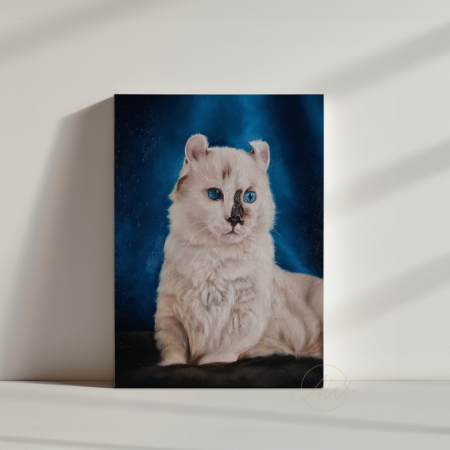 American Curl Cat Oil Painting on Canvas