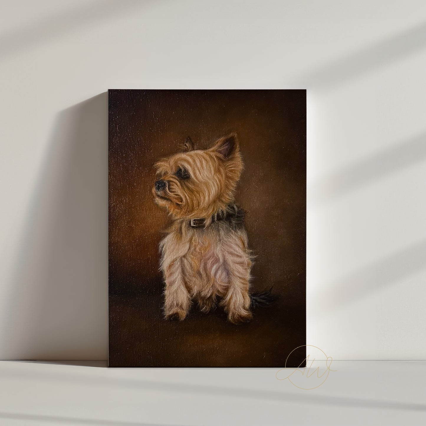 Yorkshire Terrier Oil Painting on Canvas