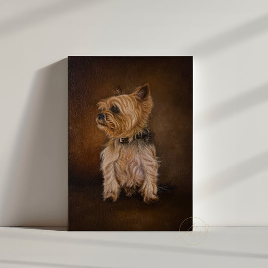 Yorkshire Terrier Oil Painting on Canvas
