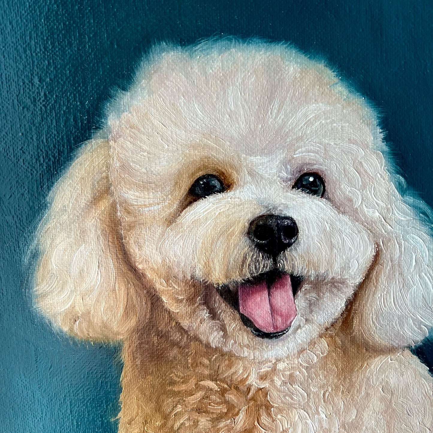 Poodle Oil Painting on Canvas