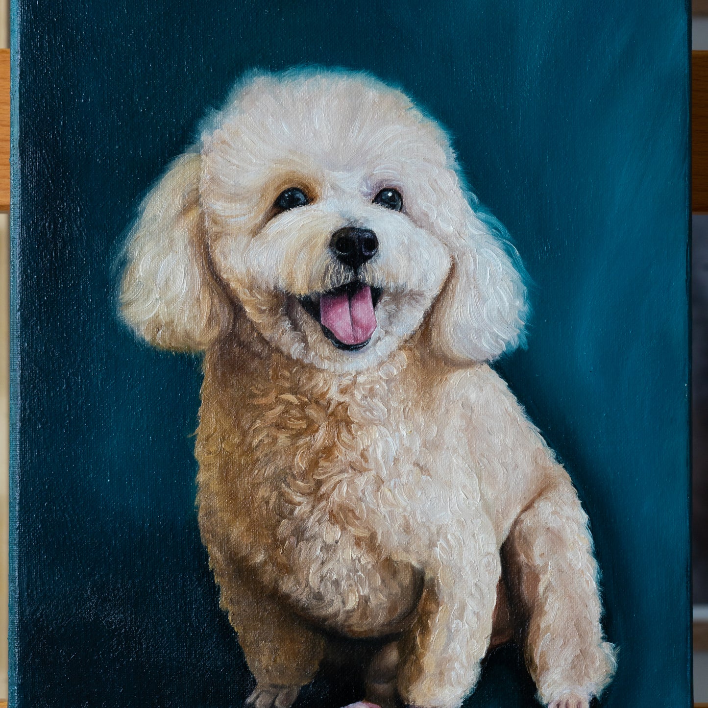 Poodle Oil Painting on Canvas