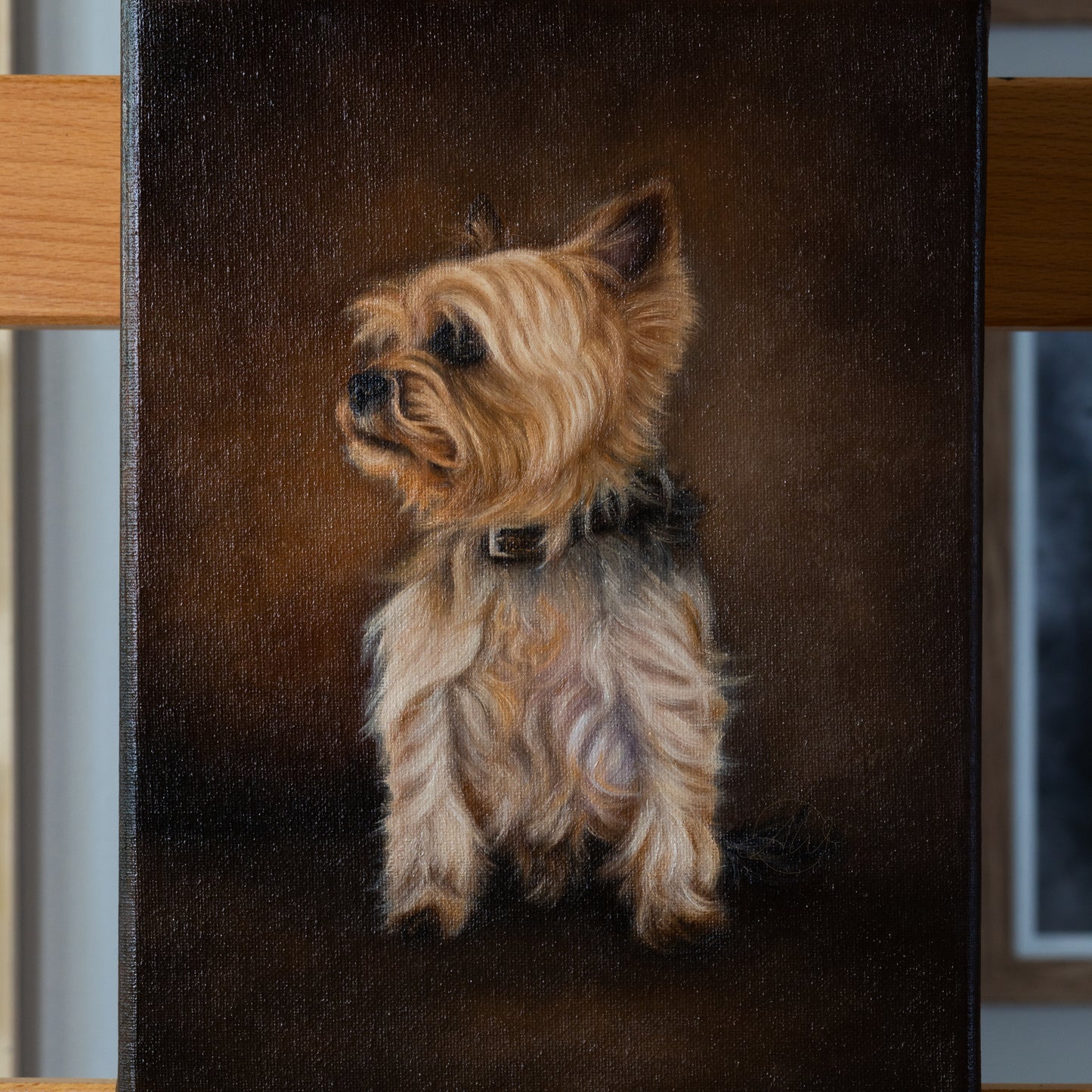 Yorkshire Terrier Oil Painting on Canvas