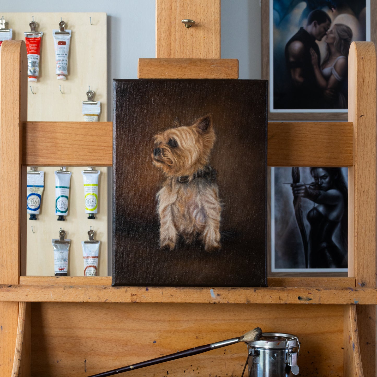Yorkshire Terrier Oil Painting on Canvas